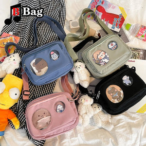 Canvas Cartoon Shoulder Bag Transparent Crossbody