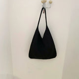Large One Shoulder Bucket Bag Solid Wool Bag