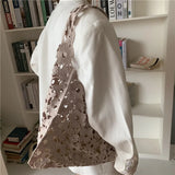 Leisure One Shoulder Bucket Bag Lace Craft Large Capacity