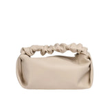 Retro Pleated Shoulder Bag in Soft Leather