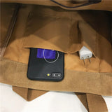 Large Capacity Canvas Tote Bag Women Casual Solid Color Travel Shoulder Bag