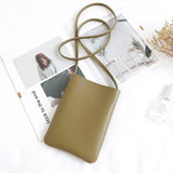 Retro Vertical Ladies Mobile Phone Bag PU Leather Small Shoulder Bag