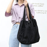 Large-Capacity Canvas Drawstring Bundle Handbag
