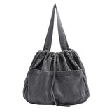 Large-Capacity Canvas Drawstring Bundle Handbag