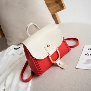 Contrast Bag Cover Pin Buckle Small Backpack