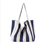 Retro Art Handbag Small Fresh Striped Canvas Bag