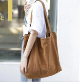 Large Capacity Canvas Shoulder Bag Retro Shopping Bag