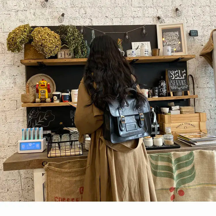 Vintage Women Backpacks Preppy Student Backpack Female