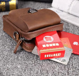 Men's Leather Shoulder Bag Crazy Horse Mini Waist Bag