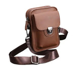 Men's Leather Shoulder Bag Crazy Horse Mini Waist Bag
