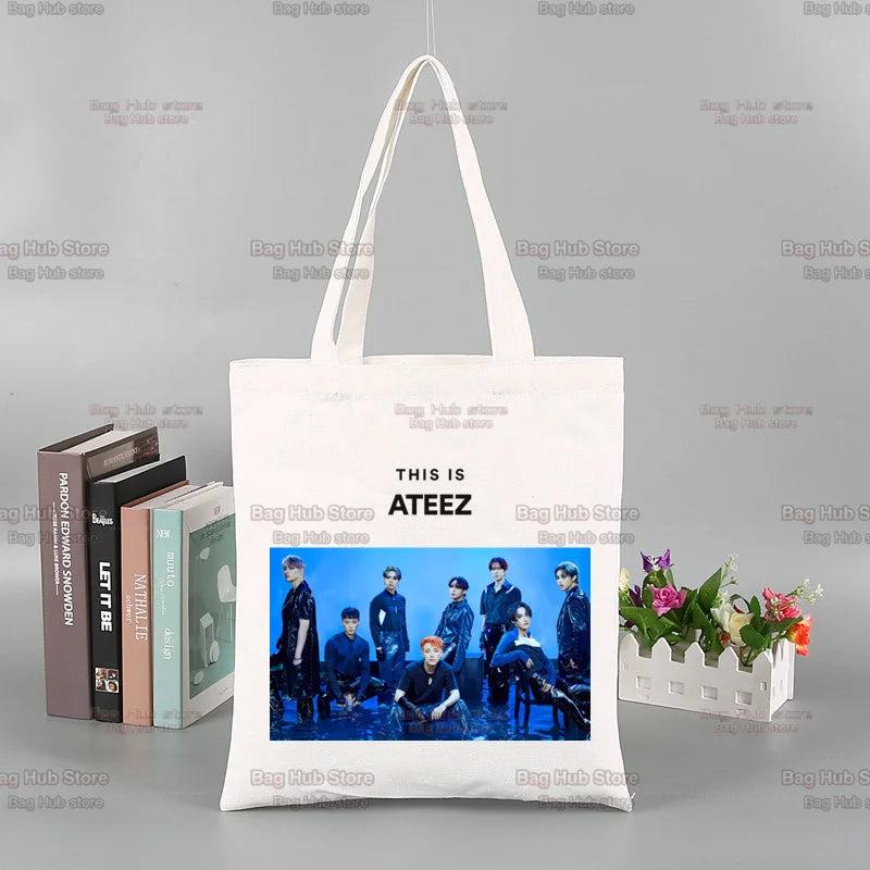 Kpop ATEEZ Album Group Shopping Bag Handbag Eco Shopper Recycle Bag