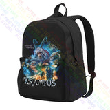 Krampus Horror Movie Christmas Large Capacity Backpack