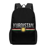 Kurdistan Flag 3D Pattern School Bag for Children Girls Boys Book Bags