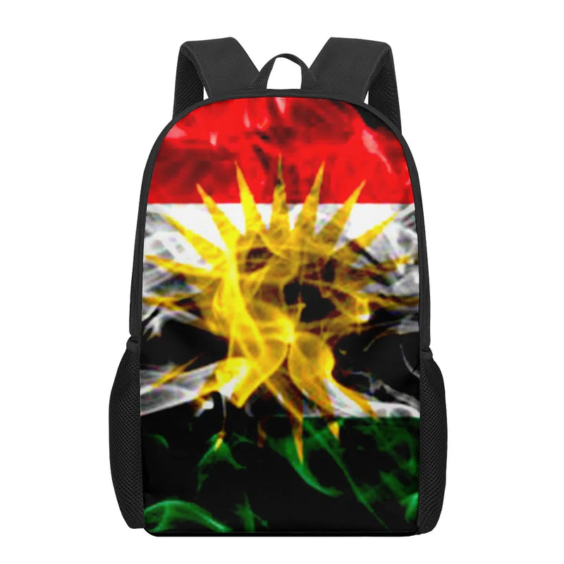 Kurdistan Flag 3D Pattern School Bag for Children Girls Boys Book Bags