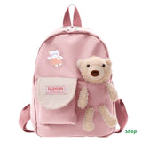 L5YC Bear Toy School Bag for Kids Children Backpacks Girls Boy Book Bags