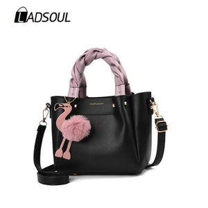 Women's Tote Bag Flamingo Tassel Leather Shoulder Bag