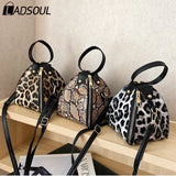 Leopard Print Women's Leather Shoulder Bag
