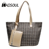 Green Mother-in-law Bag Women's Shoulder Bag Large Capacity Portable Woven Bag