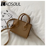 LADSOUL Retro Solid Handbags Women Personality Messenger Bag Mini Shoulder Bag