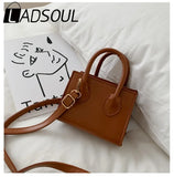 LADSOUL Retro Solid Handbags Women Personality Messenger Bag Mini Shoulder Bag
