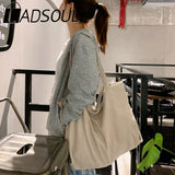 LADSOUL Corduroy Tote Bag Large-capacity Beach Canvas Shoulder Bags For Women