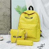 Three-piece Women Backpack Girl School Bag Lightweight