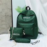 Three-piece Women Backpack Girl School Bag Lightweight