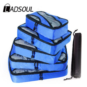 5PCS/Set Portable Oxford Cloth Mesh Luggage Organizer Packing Cube
