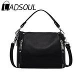 LADSOUL Cowhide Handbag Shoulder Bag for Women Messenger Bags