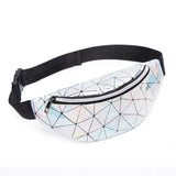 Unisex Geometric Waist Packs Laser Chest Phone Pouch Fanny Pack Female Belt Bag