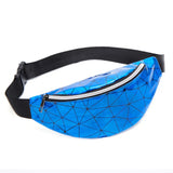 Unisex Geometric Waist Packs Laser Chest Phone Pouch Fanny Pack Female Belt Bag