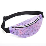 Unisex Geometric Waist Packs Laser Chest Phone Pouch Fanny Pack Female Belt Bag