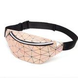 Unisex Geometric Waist Packs Laser Chest Phone Pouch Fanny Pack Female Belt Bag