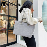 LADSOUL Women Tote Bag Canvas Handbag Chains Shoulder Bags Ladies Messenger Bag