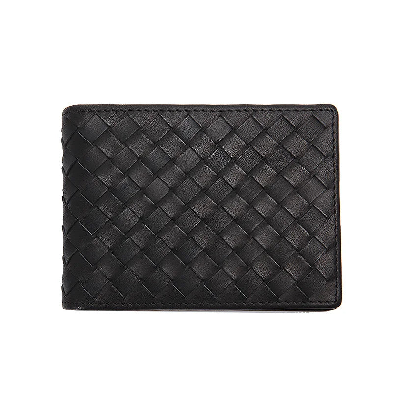 Leather Men Wallets Woven Wallet Men Famous Wallet Case