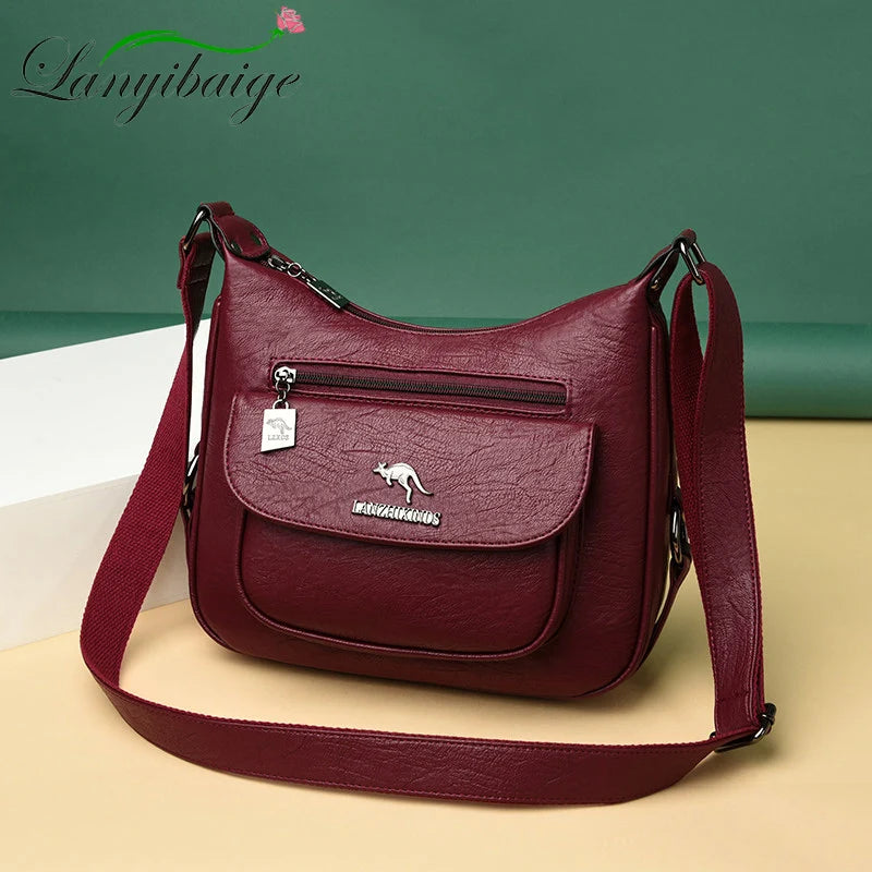 Classic Leather Crossbody Bag for Women