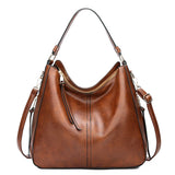 Vintage Leather Shoulder Bag Large Tote Women's Handbag