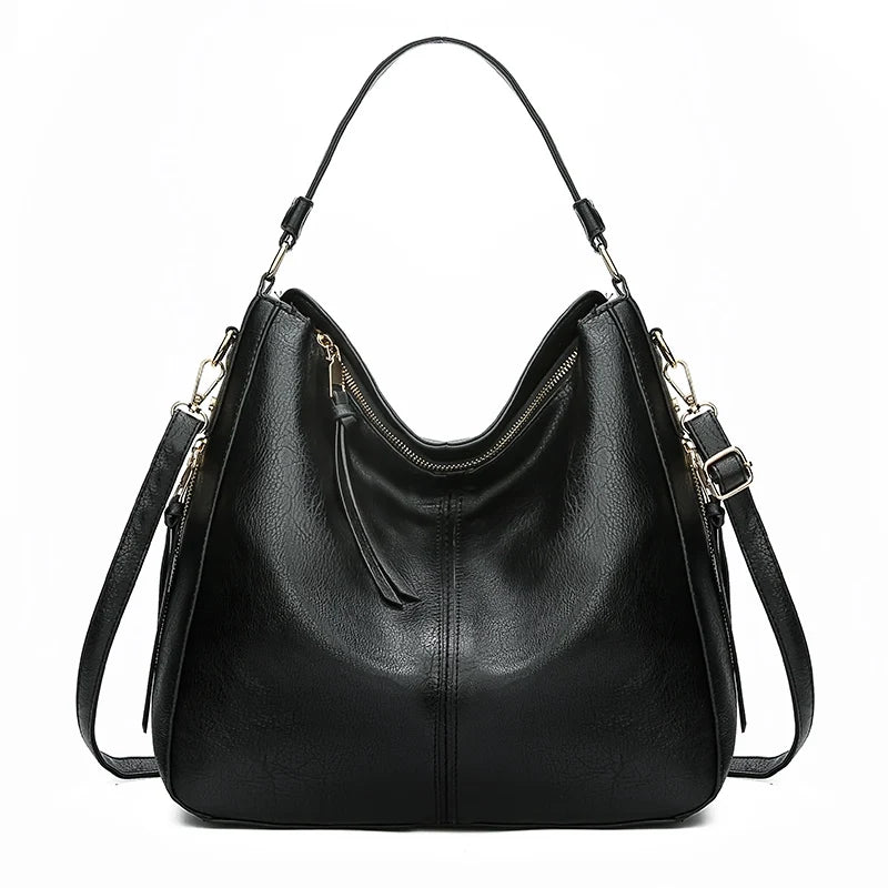 Vintage Leather Shoulder Bag Large Tote Women's Handbag