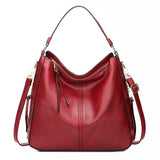 Vintage Leather Shoulder Bag Large Tote Women's Handbag