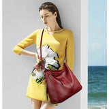 Vintage Leather Shoulder Bag Large Tote Women's Handbag