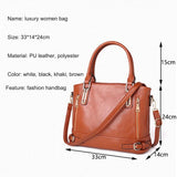 Casual Leather Handbag Tote Shoulder Messenger Bag for Women SD831