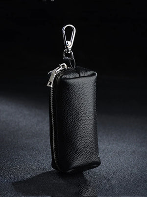 Key Cover Leather Car Keychain Housekeeper Bag Zipper Wallet Key Holder