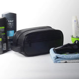 PU Leather Cosmetic Bag Men Travel Business Portable Toiletry Bag