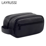 PU Leather Cosmetic Bag Men Travel Business Portable Toiletry Bag
