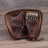 Leather Key Chain Men Women Key Case Multifunction Organizer Wallet