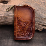 Leather Key Chain Men Women Key Case Multifunction Organizer Wallet