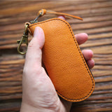Leather Key Wallet Men Women Car Key Bag 6 Rings