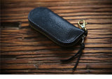Leather Key Wallet Men Women Car Key Bag 6 Rings