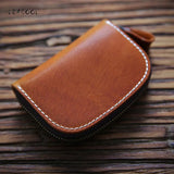 Leather Key Wallet for Men Women Car Key Organizer Zipper Key Case Bag