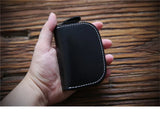 Leather Key Wallet for Men Women Car Key Organizer Zipper Key Case Bag